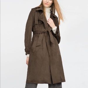 ZARA MICROSUEDE TRENCH COAT